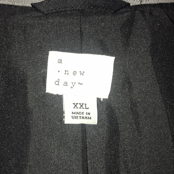 a•new day woman’s blazer gray striped sizeXL one button two pockets oversized - Picture 2 of 8